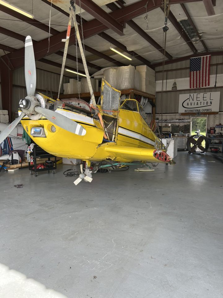 Cessna C188 agricultural spray plane prepared for export to South Africa