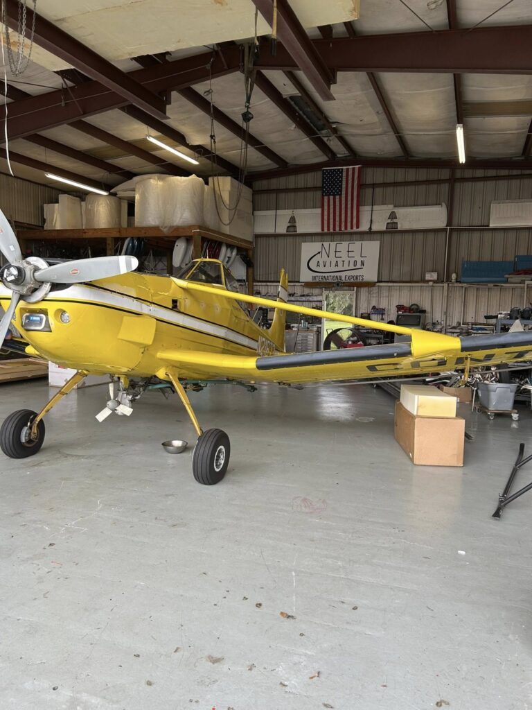 Cessna 188A aircraft being disassembled and containerized by Neel Aviation for shipment to South Africa
