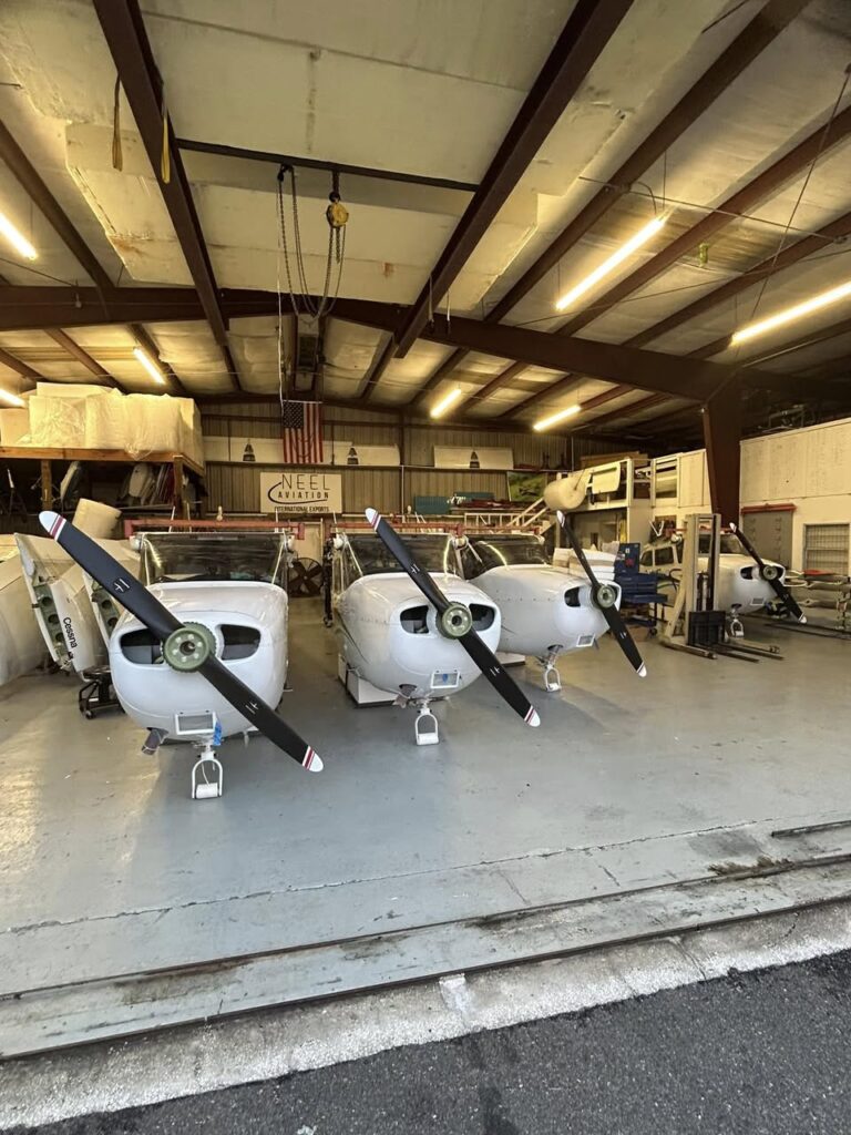 New Cessna aircraft being containerized by Neel Aviation for shipment to Türkiye