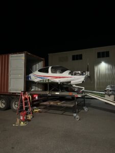 Aircraft Diamond DA40 shipped to the U.K. by Neel Aviation – disassembly, containerization, and export services.