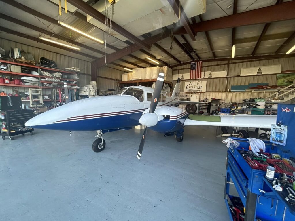Piper Aztec aircraft being disassembled and containerized by Neel Aviation for shipment to Japan
