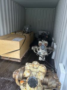Aircraft engines prepared by Neel Aviation for international shipment for maintenance training