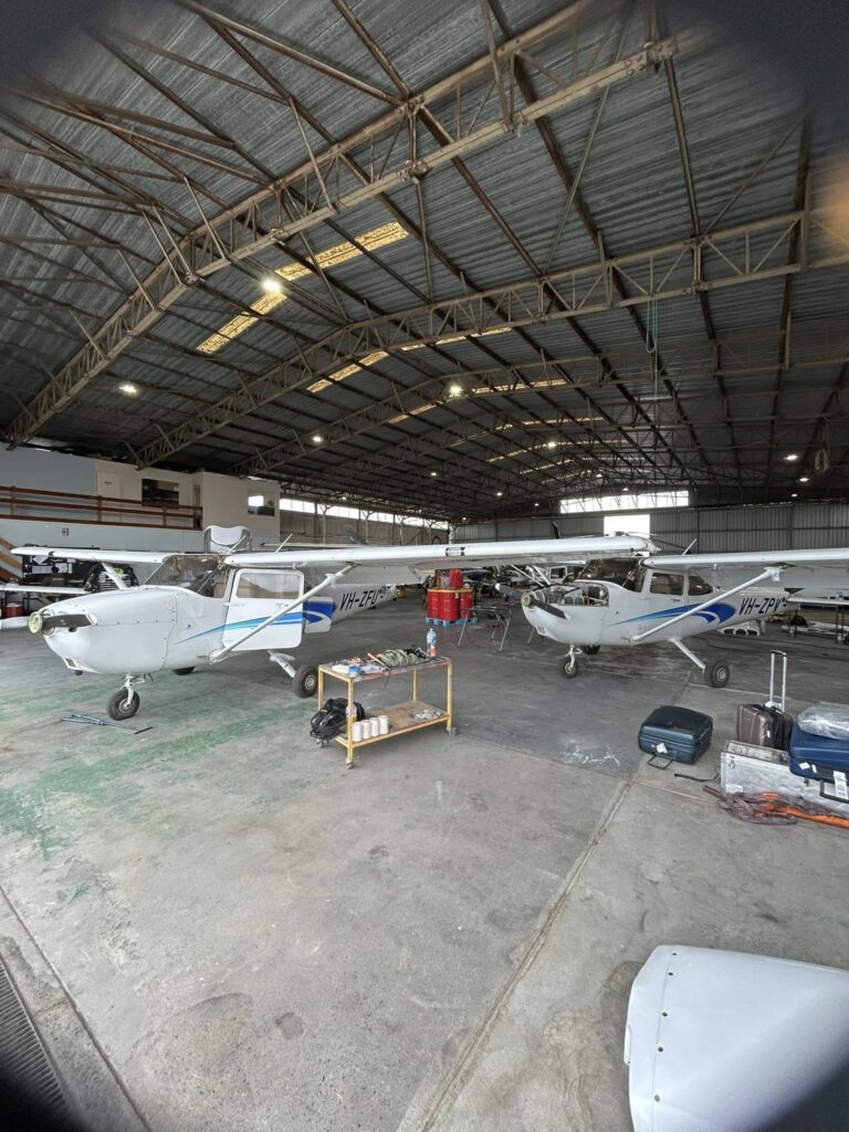 Cessna aircraft being disassembled by Neel Aviation in Australia for shipment to the United States