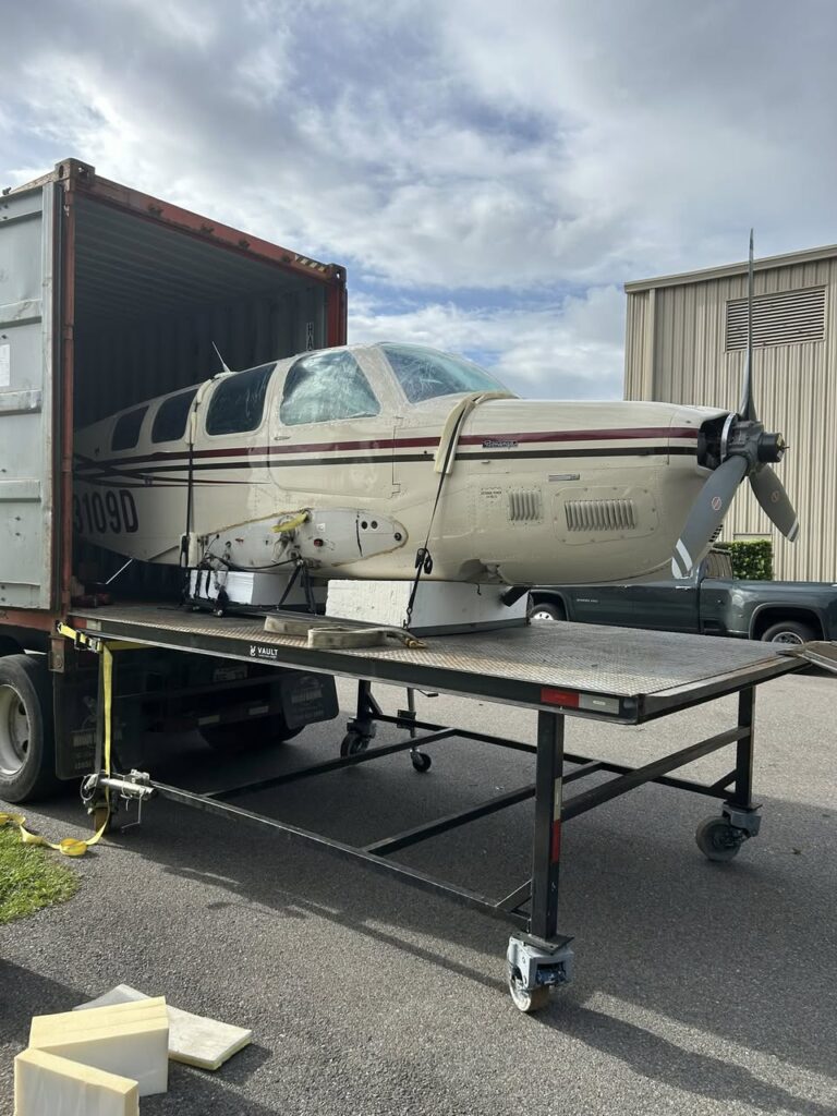 Beechcraft B36TC Bonanza prepared for export shipment to Namibia