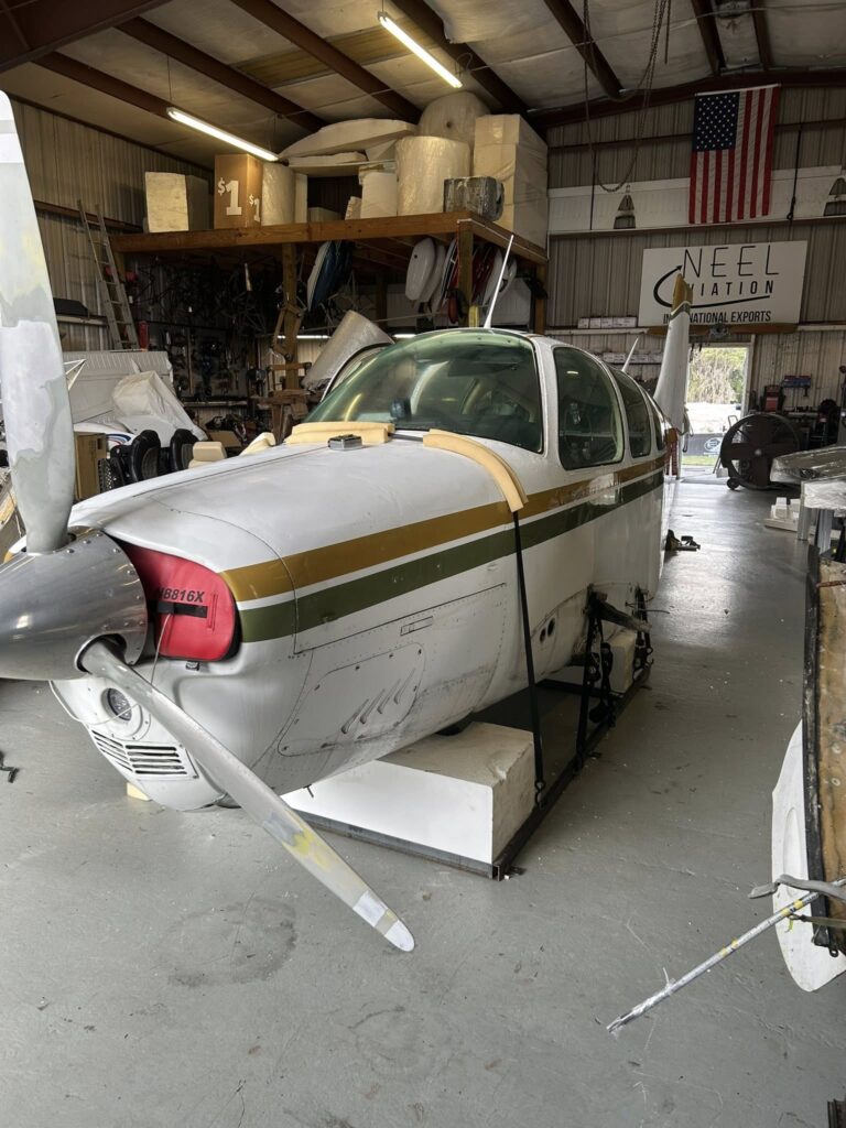Beechcraft Bonanza aircraft prepared for export shipment to Slovenia by Neel Aviation