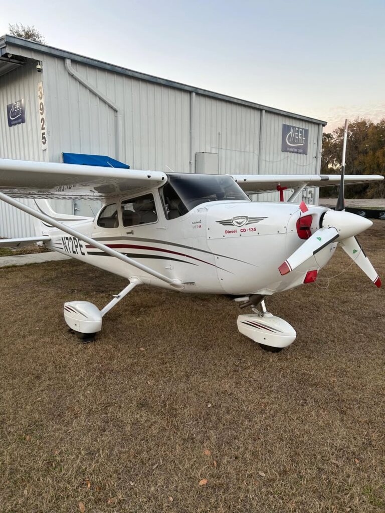 Diesel powered Cessna 172 prepared for export shipment to Germany for flight training
